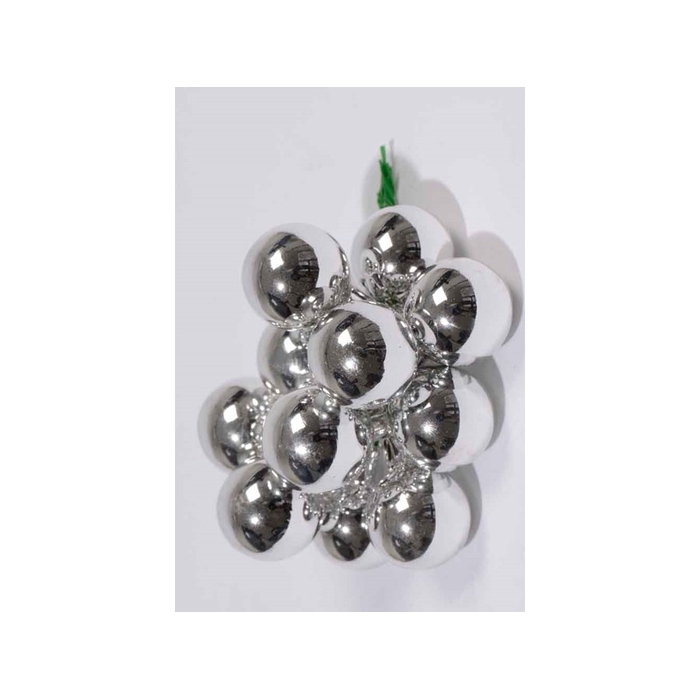 <h4>KERSTBAL GLASS 20MM ON WIRE 144PCS SILVER</h4>