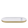 Marrakech White Candle Plate Oval 30x14x2,5cm