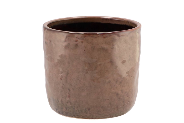 Iron Stone Old Pink Glazed Pot 16x15cm