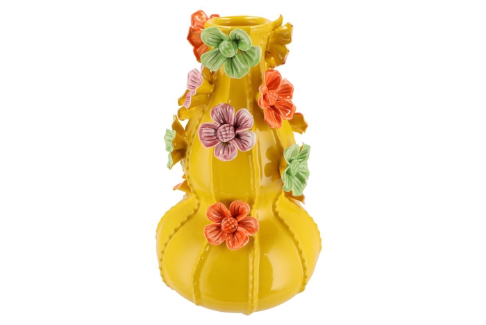 <h4>Flower Yellow Vase Bubbels 19x31cm</h4>