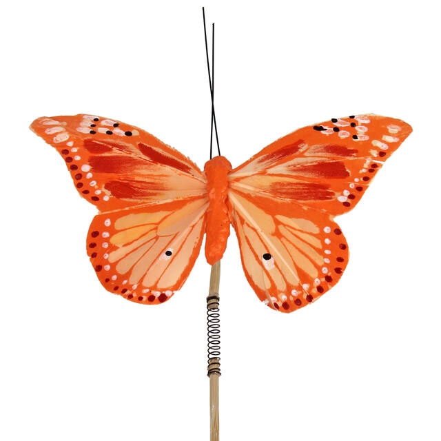 Bijsteker Papillon 6x11cm + 50cm stok oranje