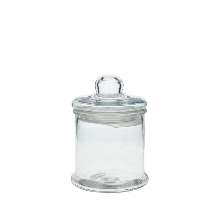 <h4>Glass pot+cover d12 15cm</h4>