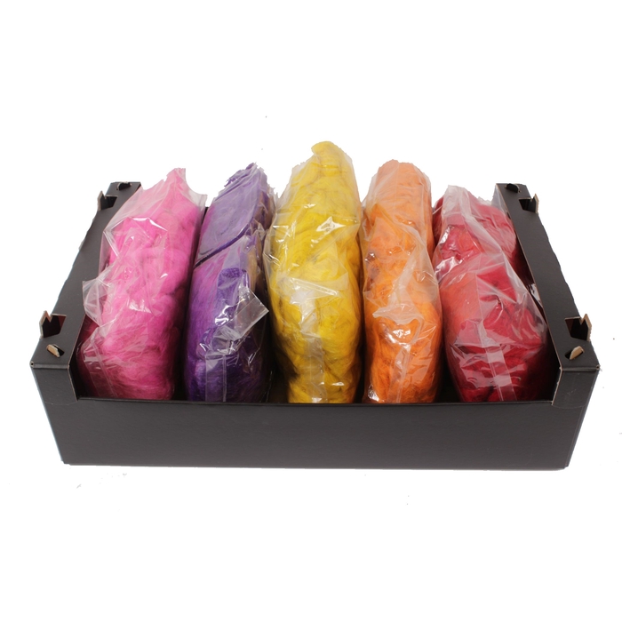 <h4>Fuzzy fibre 250 gram in poly Bright Mix colours</h4>