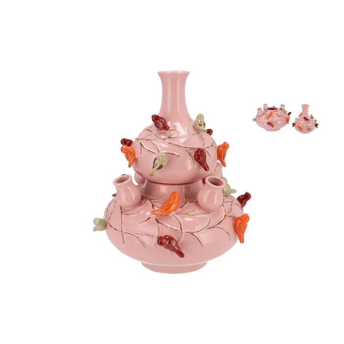 <h4>Bird Vase Light Pink Bubbles 33x37cm</h4>