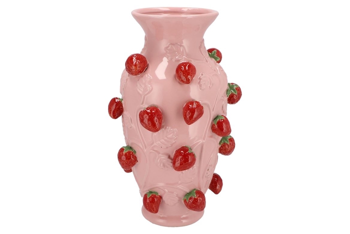 Fruit Strawberry Light Pink Vase 24x38cm