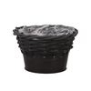 Wicker Basket Pot + Zinc Black 15x10cm Nm