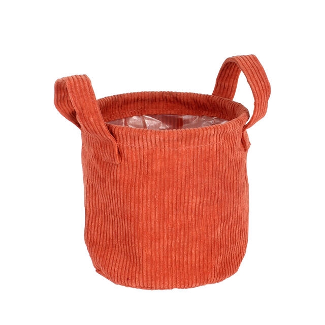<h4>Pot Ribby fabric Ø12.5xH12.5cm orange</h4>