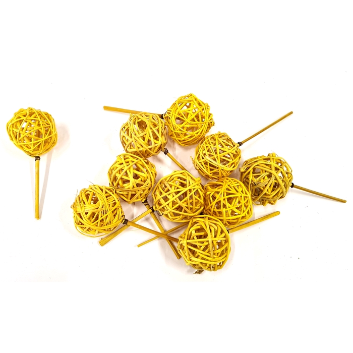 <h4>Bruce ball short stem 10pc in poly Yellow</h4>