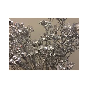Flor de cera teñida plata