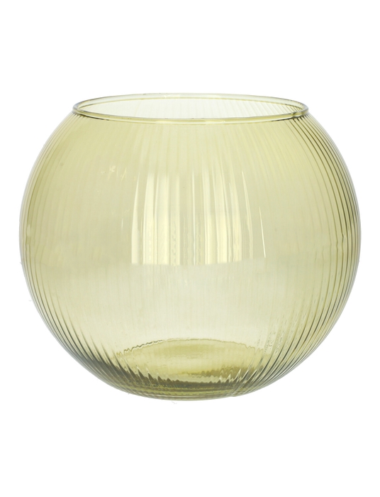 <h4>DF02-883918200 - Glass bowl Alverda Lines d12/19xh15.5 green</h4>