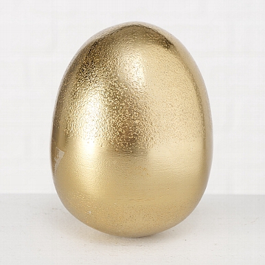 Decorative object Helena, Egg, H 11 cm, Aluminium, Gold aluminium gold