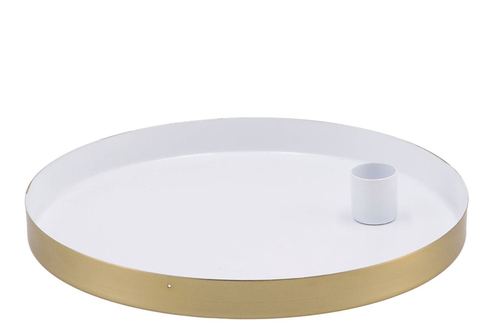 <h4>Marrakech White Candle Plate Round 22x2,5cm</h4>