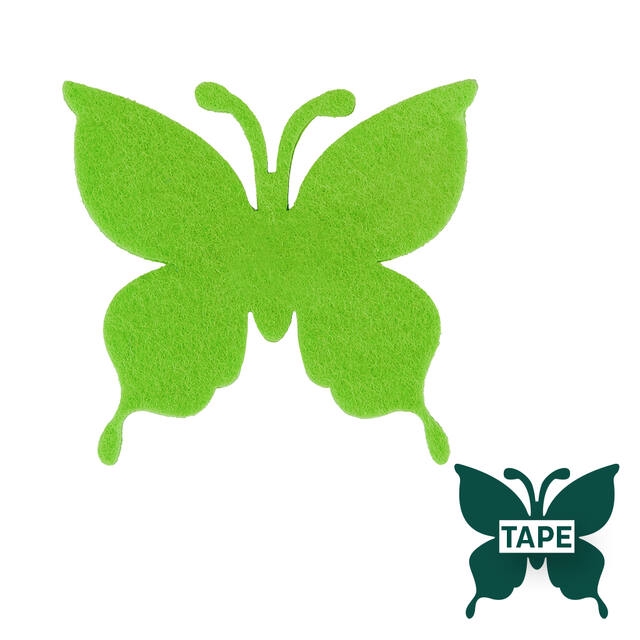 <h4>Vlinder vilt 8x8,5cm + tape groen</h4>