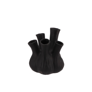 Aglio Mat Black Vase 13x16cm