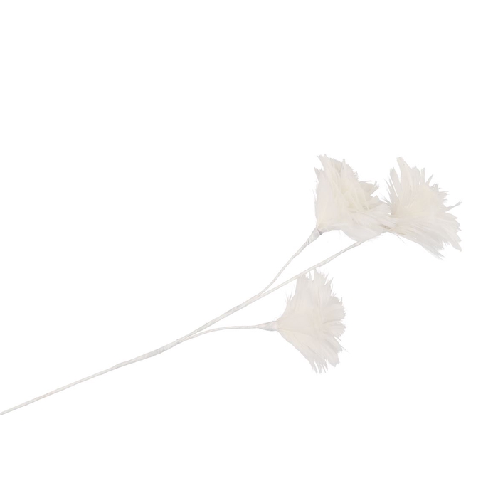 <h4>Silk Feather Flower White 3 Op Steel 80cm Nm</h4>