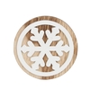 Lux snowflake wood Ø7cm + clip