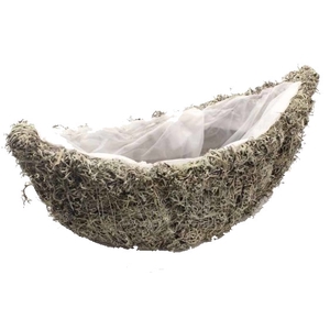 Planter Grey moss Oval  40cm B14cm Natural