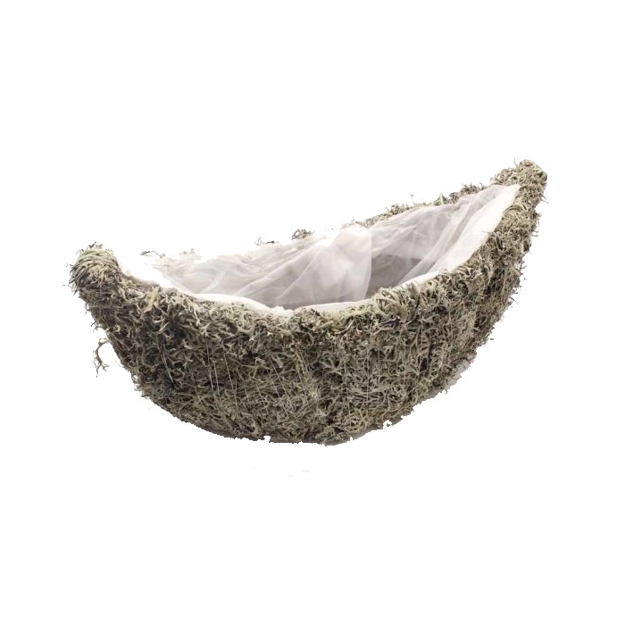 <h4>Planter Grey moss Oval  40cm B14cm Natural</h4>