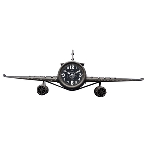 Clock Wall Plane 144x47cm Blac