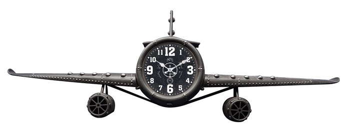 Clock Wall Plane 144x47cm Blac