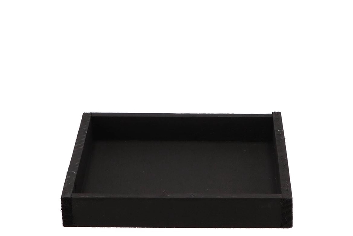 Wood tray black 20x20x3cm