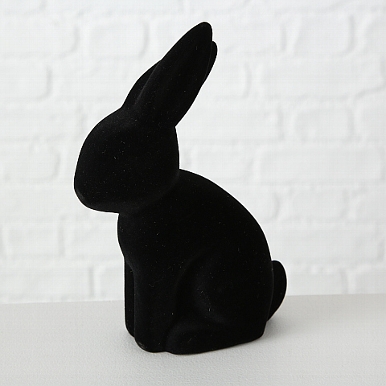 Figurine Philly, Rabbit, H 18 cm, Terra cotta, Black terracotta black