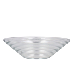 Glass Bowl Ribbed Konisch 30x30x8cm