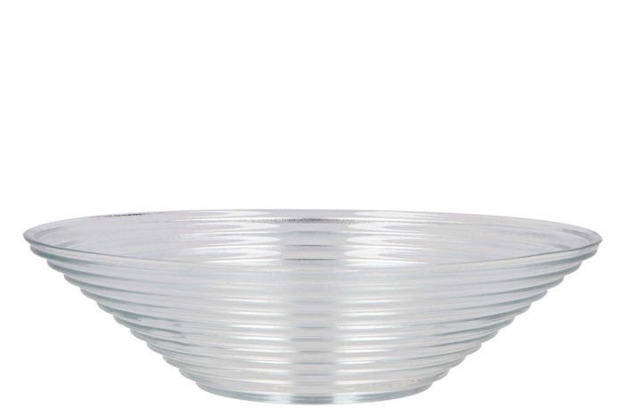 <h4>Glass Bowl Ribbed Konisch 30x30x8cm</h4>
