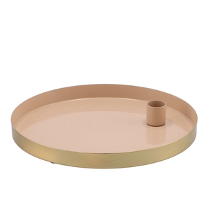 Marrakech sand candle plate round 22x2 5cm