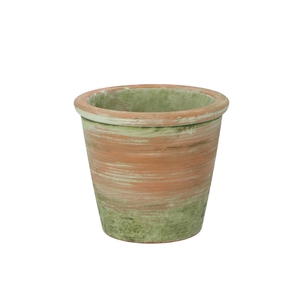 Concrete Pot Old Green/red 16x14cm