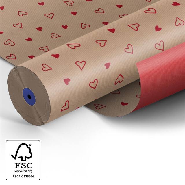 Paper roll 60cm br. kraft 50g Love Story 400m