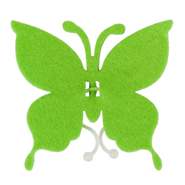 <h4>Vlinder vilt 8x8,5cm + clip groen</h4>