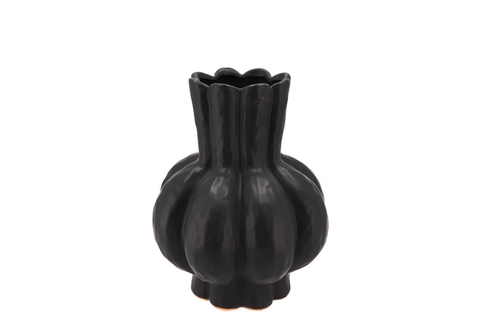 Garlic Black Low Vase 16x19cm