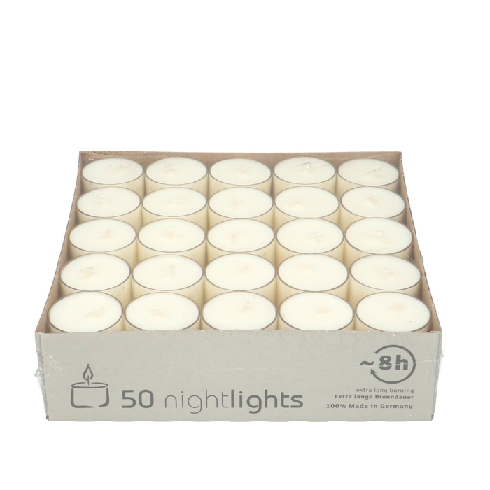Candle Tealights 8 hrs x50 clear
